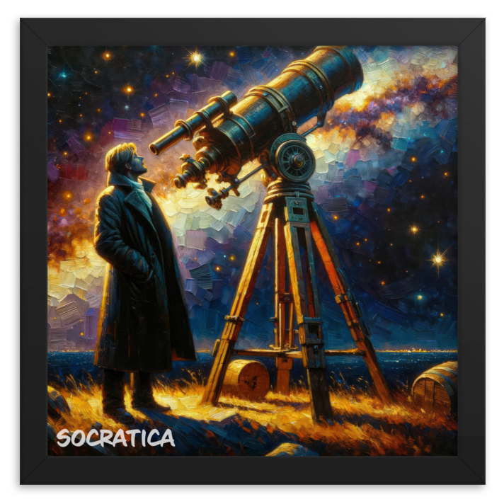 Stargazer's Reverie (framed astronomy poster)