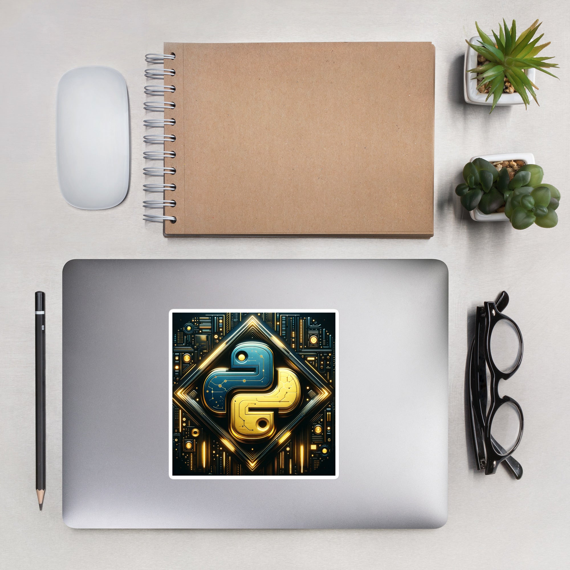 Futuristic Python sticker – Socratica